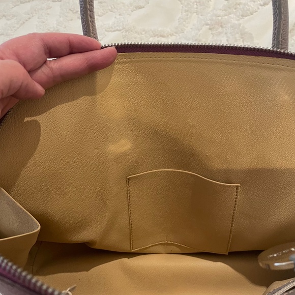 Del Giudice Roma “Sophia 40” Handmade Leather Handbag Magenta/Grey - Picture 4 of 5